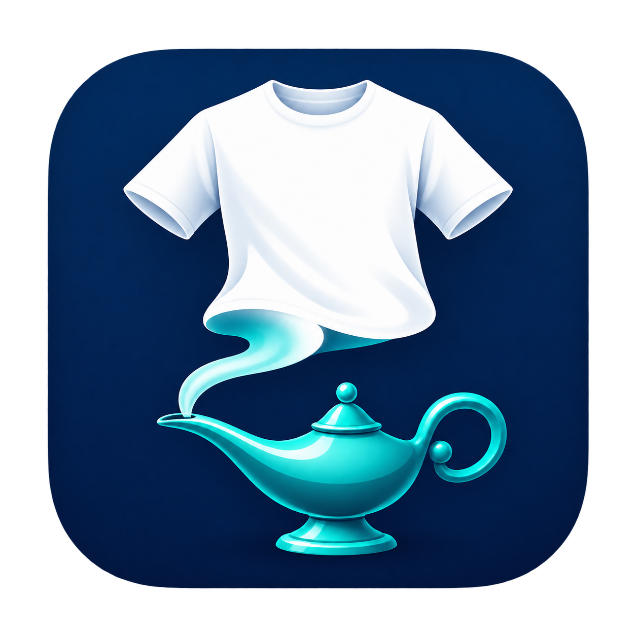 T-shirt rising from a genie lamp